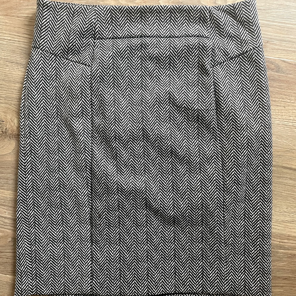 Michael Kors Skirt, Black/White Herringbone Pattern